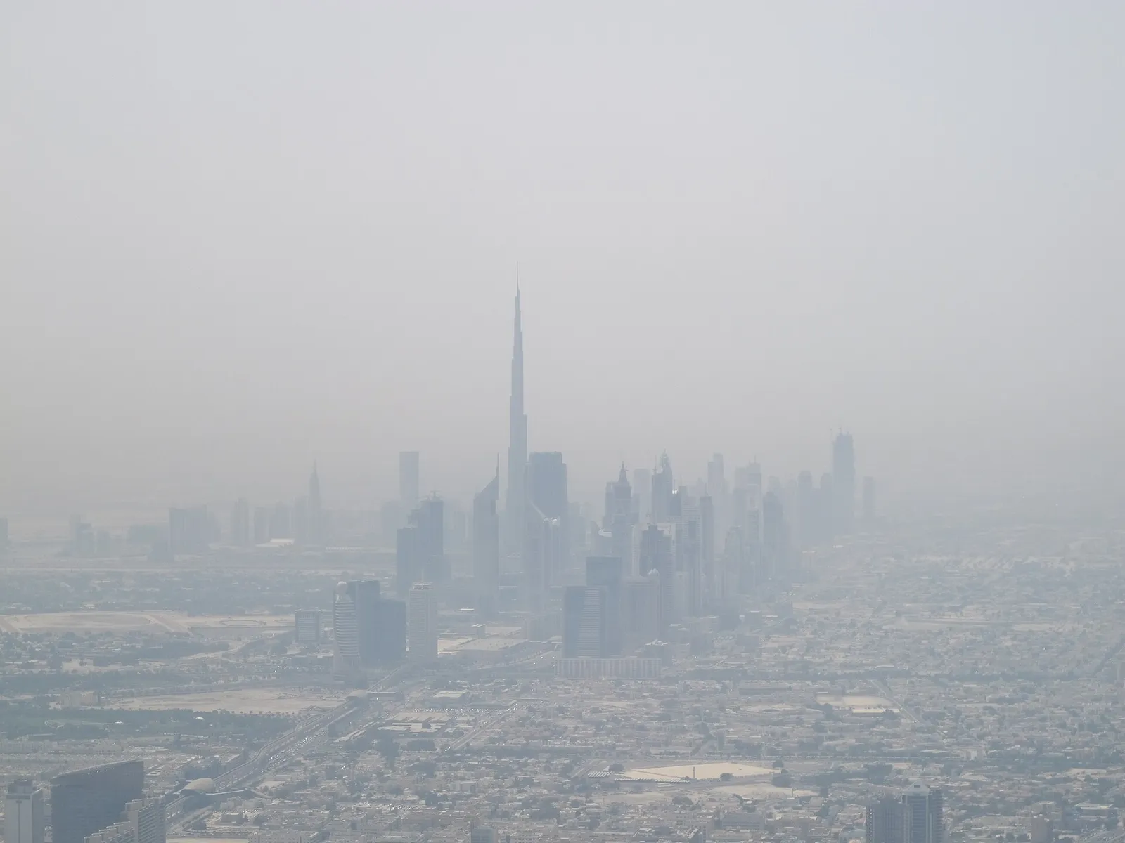 The Dubai skyline seen from the air, United Arab Emirates