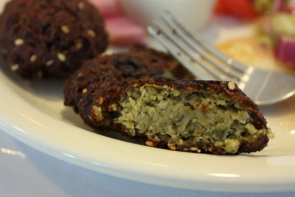 A plate of falafel in a Middle Eastern restaurant, Dubai, United Arab Emirates