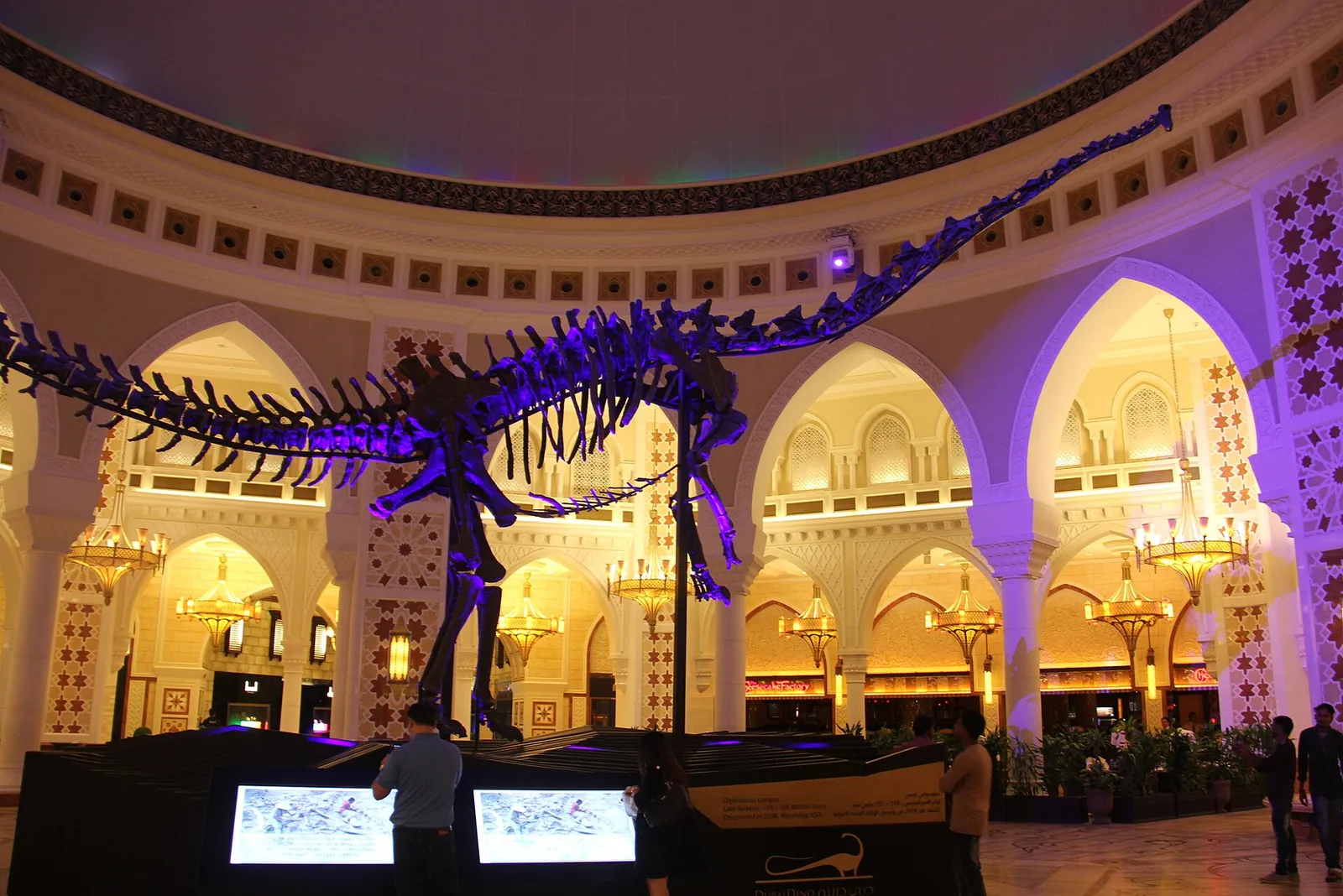 The Dubai Mall interior in Dubai with shoppers and multiple retail levels