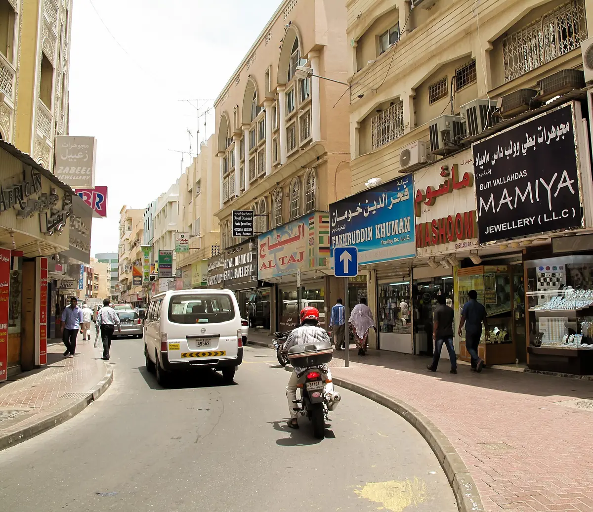 A market street lined with jewellery shops